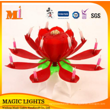 Gut aussehende voluminöse Lotus Flower Candle Shaped Feuerwerk musikalisch für Birthday Party